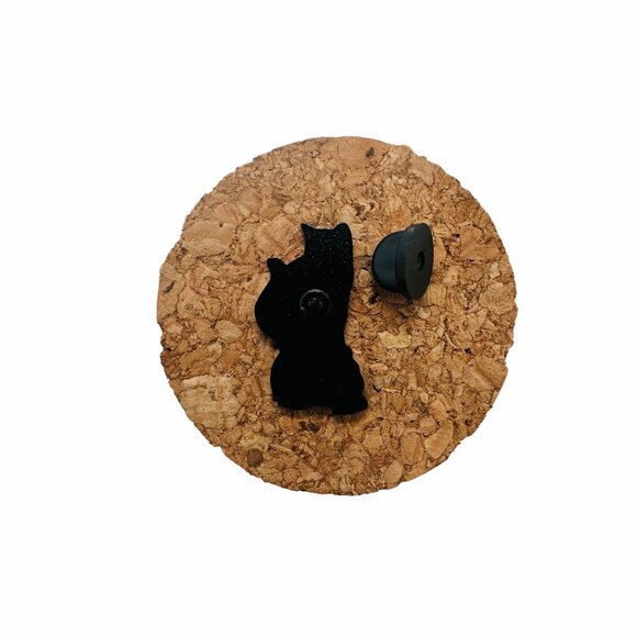☀️Enamel Pin Black Cat Skull Moon Green Eyes Keeper of Death Lunar Cat Broch New - Picture 5 of 7